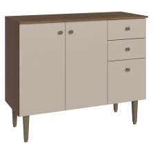 Balcão Gabinete 3 Portas 2 Gavetas Rustic/Crema Gourmet Madesa