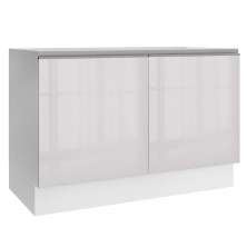 Balcão Gabinete de Pia Armário de Cozinha 100% MDF 120 cm 2 Portas (Sem Tampo e Pia) Portas Branco Brilho Acordes Madesa