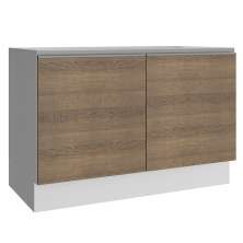Balcão Gabinete de Pia Armário de Cozinha 100% MDF 120 cm 2 Portas Branco/Rustic Acordes Madesa