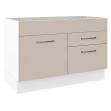 Balcão Gabinete de Pia Cozinha 1 Porta e 2 Gavetas Branco/Crema Agata Madesa