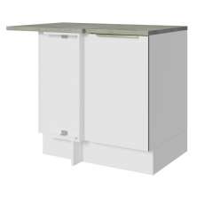 Balcão de Canto 1 Porta Branco/Branco Veludo Lux Madesa