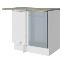 Balcão de Canto 1 Porta Branco/Cinza Lux Madesa