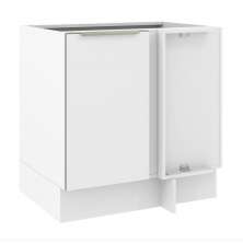Balcão de Canto Madesa Lux 1 Porta (Sem Tampo) - Branco/Branco Veludo