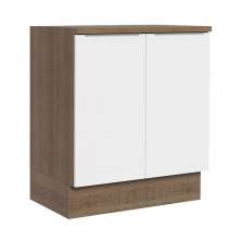 Balcão de Cozinha Madesa Stella 70 cm 2 Portas - Rustic/Branco