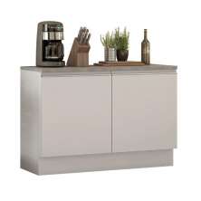 Balcão de Pia Armário de Cozinha 120 cm 2 Portas (Com Tampo) Branco Glamy Madesa