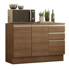 Balcão de Pia Armário de Cozinha 120 cm 2 Portas e 3 Gavetas (Com Tampo) Rustic Glamy Madesa