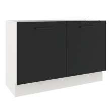 Balcão de Pia Cozinha 2 Portas Branco/Preto Agata Madesa