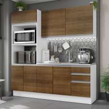 Cozinha Compacta Madesa 100% MDF Acordes 8 Portas - Branco/Rustic