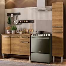 Cozinha Compacta Madesa Emilly Silver com Balcão e Paneleiro
