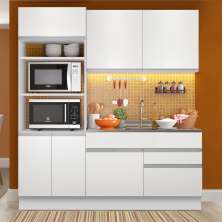 Cozinha Compacta Madesa Lívia 6 Portas 2 Gavetas (Sem Tampo e Pia) - Branco