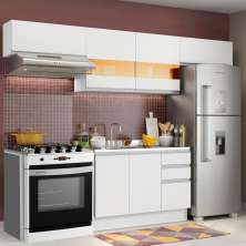 Cozinha Compacta Madesa Marina Com Armário e Balcão (Sem Tampo e Pia) - Branco