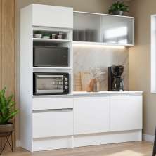 Cozinha Compacta Madesa Topazio com Balcão e Tampo - Branco