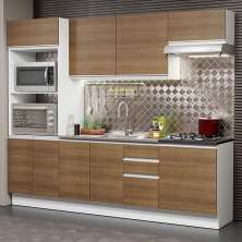 Cozinha Completa 100% MDF Madesa Acordes 250003 com Armário e Balcão - Branco/Rustic