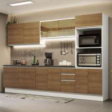 Cozinha Completa 100% MDF Madesa Acordes 310001 com Armário e Balcão - Branco/Rustic
