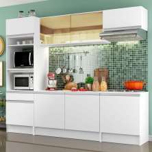 Cozinha Completa Madesa Diamante com Armário, Balcão e Tampo - Branco