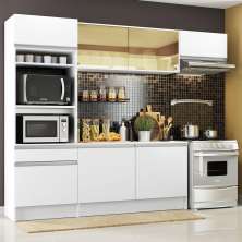 Cozinha Completa Madesa Diamante com Um Balcão, Armário e Tampo - Branco