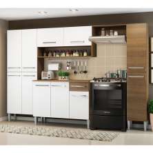 Cozinha Completa Madesa Emilly Hit com Armário e Balcão - Rustic/Branco