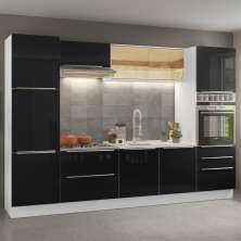 Cozinha Completa Madesa Lux com Armário e Balcão - Branco/Preto