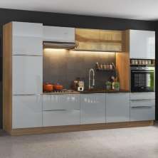 Cozinha Completa Madesa Lux com Armário e Balcão - Rustic/Cinza