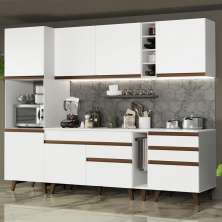 Cozinha Completa Madesa Reims 260005 com Armário e Balcão - Branco