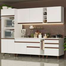 Cozinha Completa Madesa Reims 270002 com Armário e Balcão - Branco