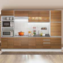 Cozinha Completa Madesa Roma 3 Gavetas 13 Portas (Sem Tampo e Pia) - Branco/Rustic