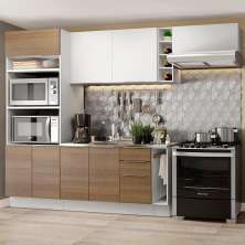 Cozinha Completa Madesa Stella 290002 com Armário e Balcão - Branco/Rustic/Branco