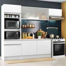 Cozinha Completa Madesa Topazio com Um Balcão, Armário e Tampo - Branco