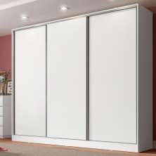 Guarda Roupa Casal 100% MDF Madesa Royale 3 Portas de Correr - Branco