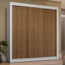 Guarda-Roupa Casal 3 Portas de Correr Branco/Rustic Sublime Plus Madesa