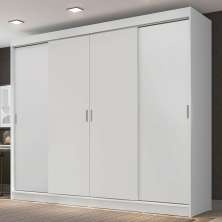 Guarda-Roupa Casal Madesa Austin 4 Portas de Correr 3 Gavetas - Branco