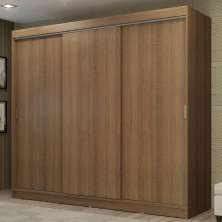 Guarda-Roupa Casal Madesa Kansas 3 Portas de Correr 3 Gavetas