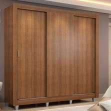 Guarda Roupa Casal Madesa Lyon 3 Portas de Correr 2 Gavetas com Pés - Rustic