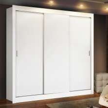 Guarda Roupa Casal Madesa Lyon Plus 3 Portas de Correr 4 Gavetas - Branco