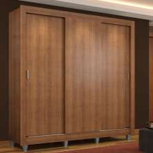 Guarda Roupa Casal Madesa Mônaco 3 Portas de Correr com Pés - Rustic