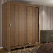 Guarda-Roupa Solteiro Madesa Dallas 2 Portas de Correr 2 Gavetas com Pés - Rustic