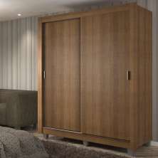 Guarda-Roupa Solteiro Madesa Dallas Plus 2 Portas de Correr 4 Gavetas com Pés - Rustic