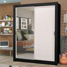 Guarda-Roupa Solteiro Madesa Dallas Plus 2 Portas de Correr com Espelho 4 Gavetas