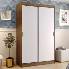 Guarda-Roupa Solteiro Madesa Tokio 2 Portas de Correr 2 Gavetas - Rustic/Branco