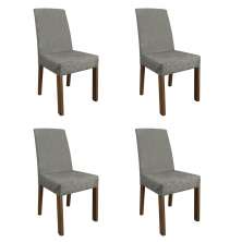 Kit 4 Cadeiras de Jantar 4255 Rustic/Silver Madesa