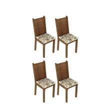 Kit 4 Cadeiras de Jantar 4290 Madesa Rustic/Lírio Bege