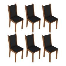 Kit 6 Cadeiras de Jantar 4291 Madesa Rustic/Preto