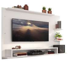 Painel para TV até 60 Polegadas Madesa Alfa com Prateleiras e Nichos - Branco