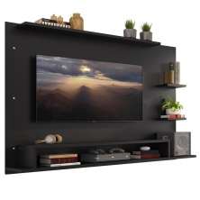 Painel para TV até 60 Polegadas Madesa Alfa com Prateleiras e Nichos - Preto