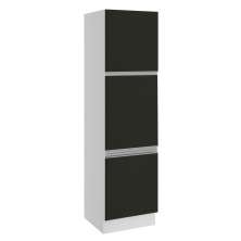 Paneleiro Armário de Cozinha 60 cm 3 Portas Branco/Preto Glamy Madesa