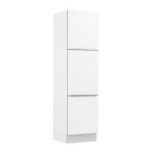 Paneleiro Madesa Lux 60 cm 3 Portas - Branco/Branco Veludo
