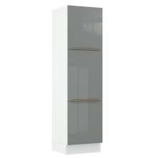 Paneleiro Madesa Lux 60 cm 3 Portas - Branco/Cinza