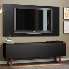 Rack Madesa Le Mans e Painel para TV até 55 Polegadas 2 Portas - Preto