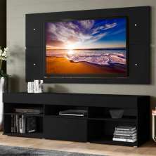 Rack com Painel para TV até 65 Polegadas Madesa Miami 1 Porta - Preto