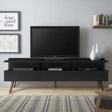 Rack para TV até 65 Polegadas Madesa Londres com Pés Retro - Preto